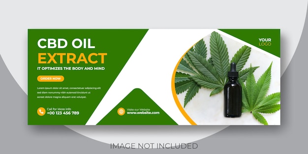 Hemp product cbd oil social media facebook cover template