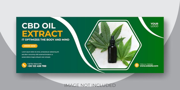 Hemp product cbd oil social media facebook cover template