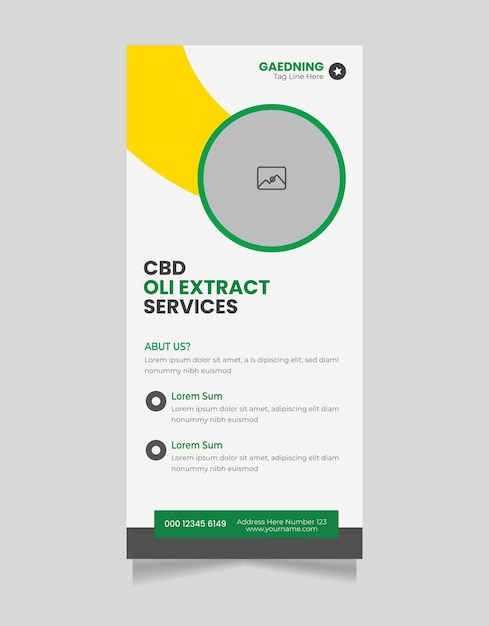 Vector hemp product sale rack card or dl flyer template design