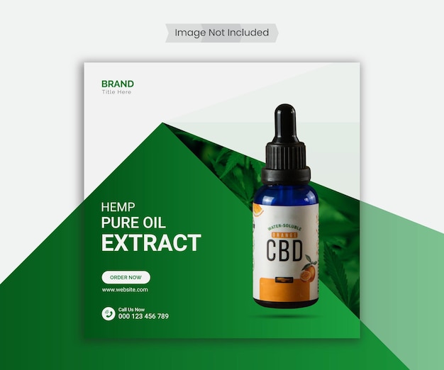 Hemp Product Social Media Post Template Design