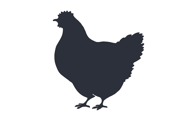 Hen chicken Black white silhouette chicken hen