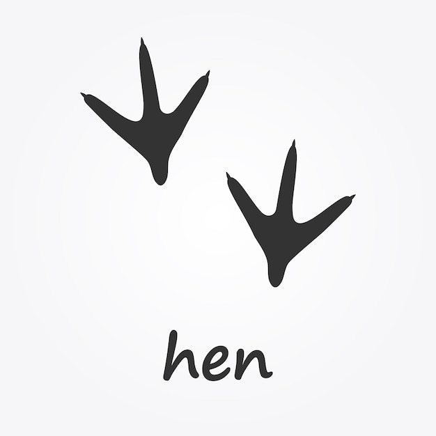 Hen paws Hen paw print Vector illustration