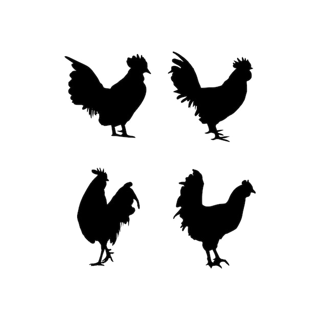 Hen silhouette set