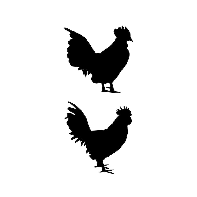 Hen silhouette set