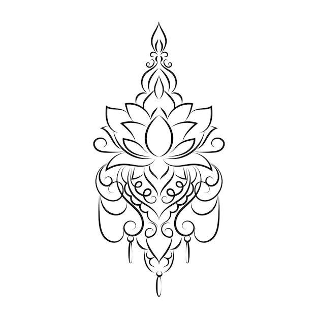 Henna tattoo flower template in Indian style Ethnic floral paisley Lotus Mehndi style