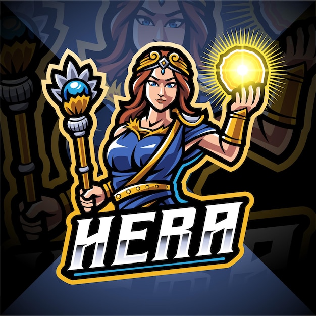 Hera esport mascot logo design