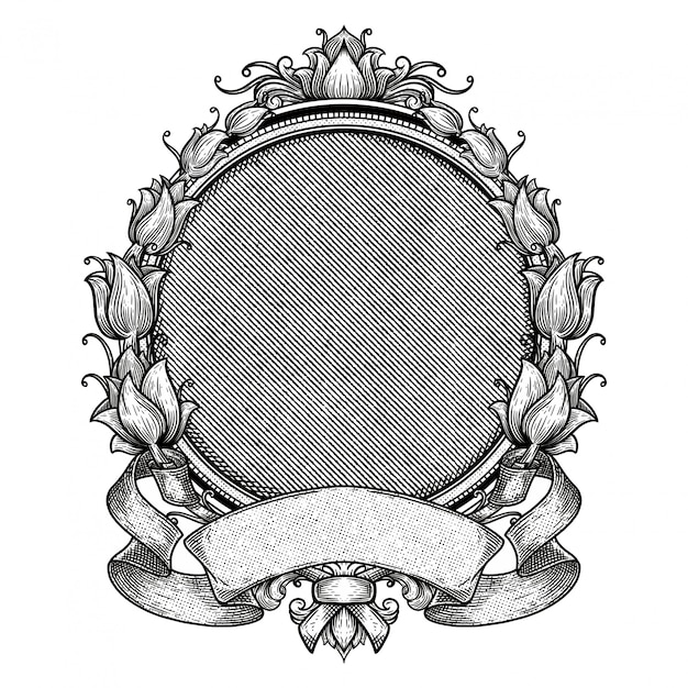 Heraldic blank vintage frame