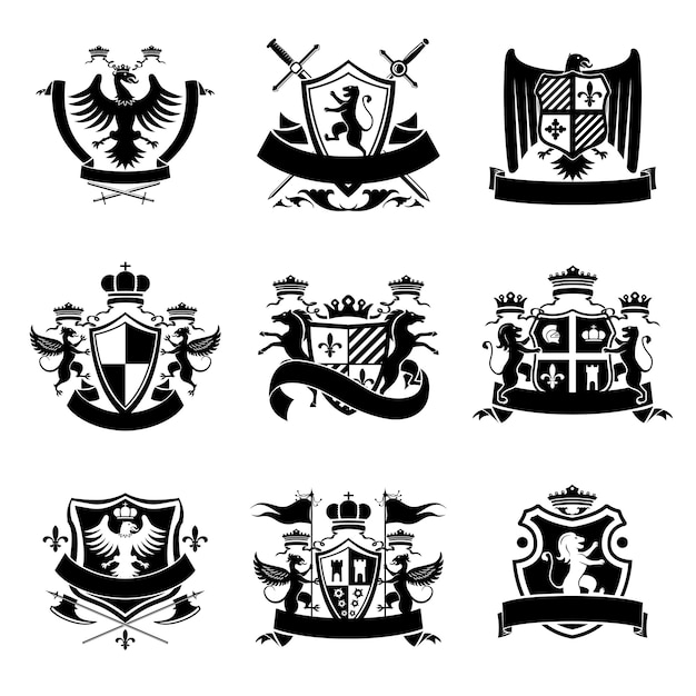 Heraldic emblems black