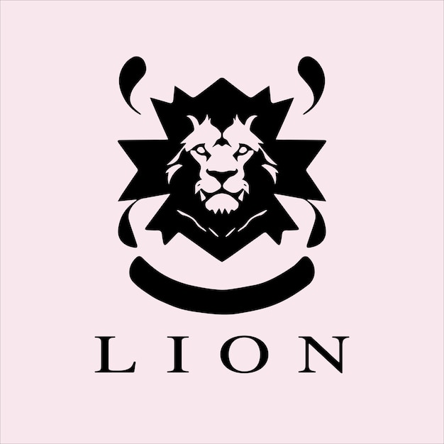 Heraldic lion head logo design vector template Lion head vector icon