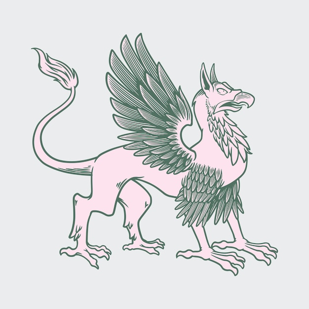 Heraldic Monster Illustration Vector