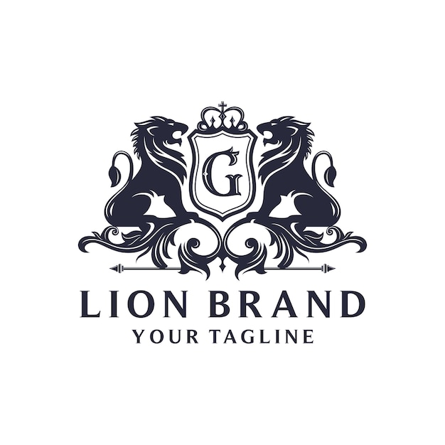 Heraldry Lion Brand logo Design