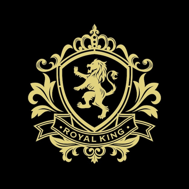 Heraldry lion luxury design template