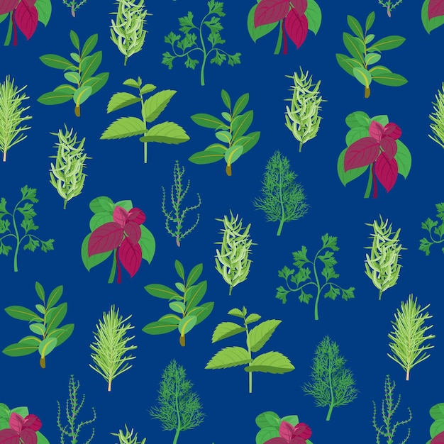 Herb Seamless Pattern Background Vector