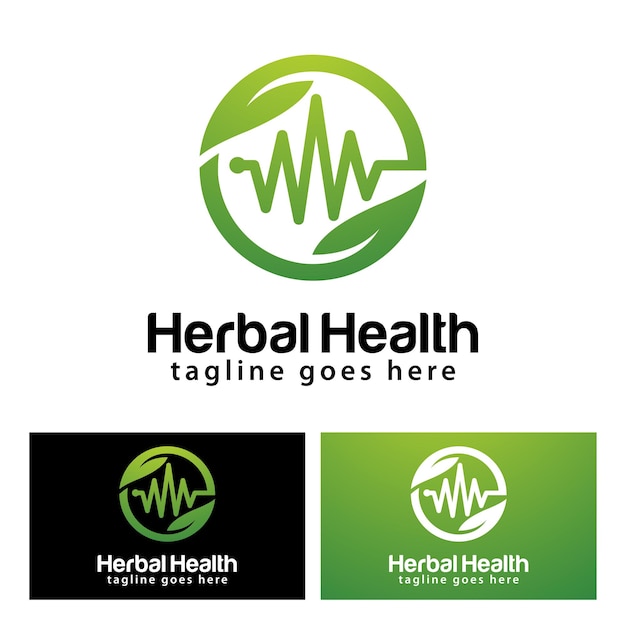 Herbal health logo design template