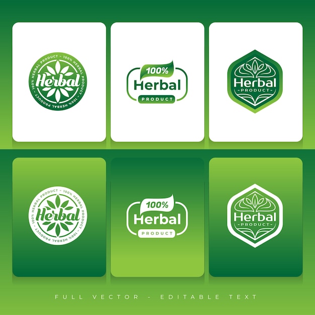 Vector herbal label badge