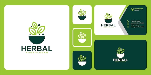 herbal logo design and business card