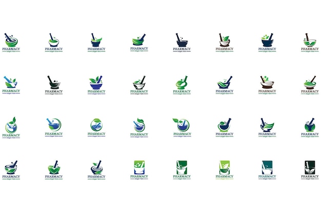 Herbal medical logo and symbol vector