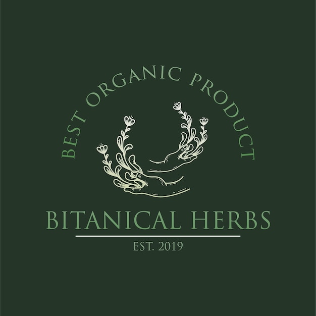 Herbal and natural medicine logo design concept Medicinal plant logo design template