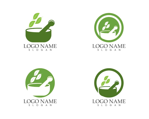 Herbal pharmacy icon sign logo