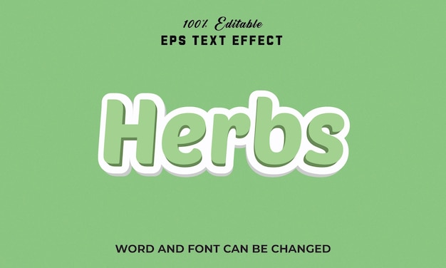 Herbs Editable 3d text Effect Style Premium