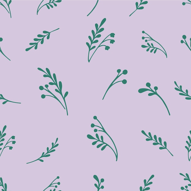 Herbs vector seamless pattern