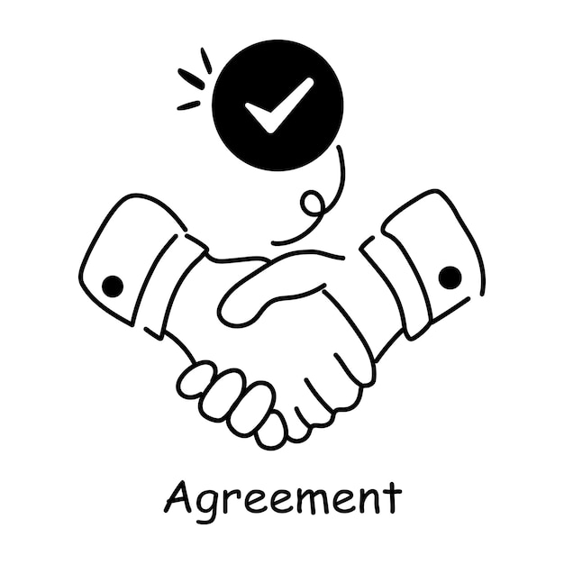 Here is a doodle icon of agreement