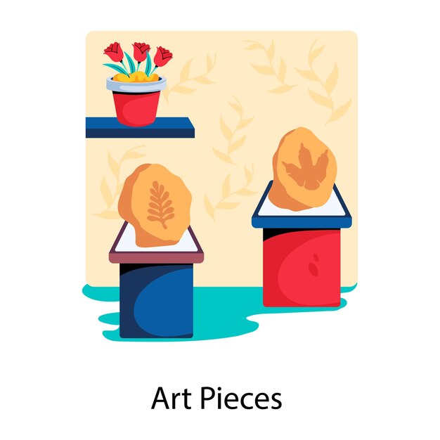 Vector heres a flat style icon of art pieces