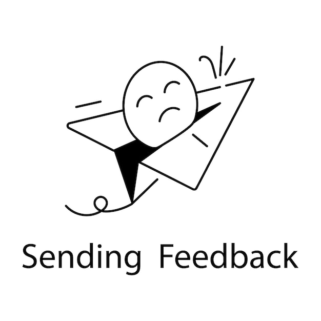 Heres a linear icon depiction sending feedback