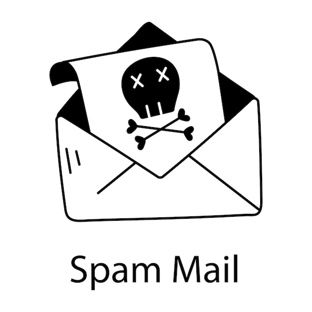 Heres a linear icon of spam mail