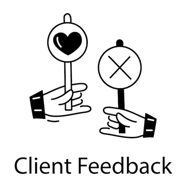 Heres an outline icon of client feedback