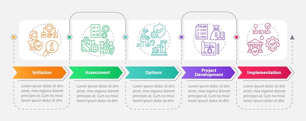 Heritage conservation process rectangle infographic template Data visualization with 5 steps Process timeline info chart Workflow layout with line icons Myriad ProBold Regular fonts used