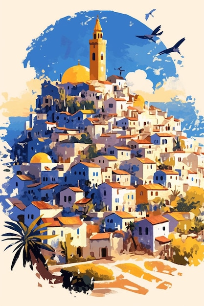 Vector heritage designs of jaffa israel