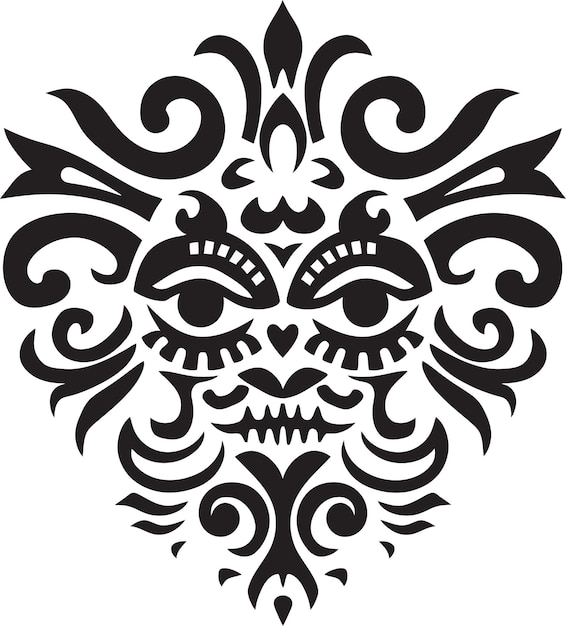 Heritage Harmony Dayak Pattern Vector Icon Embodying the Spirit of Indigenous Heritage Tribal Treas