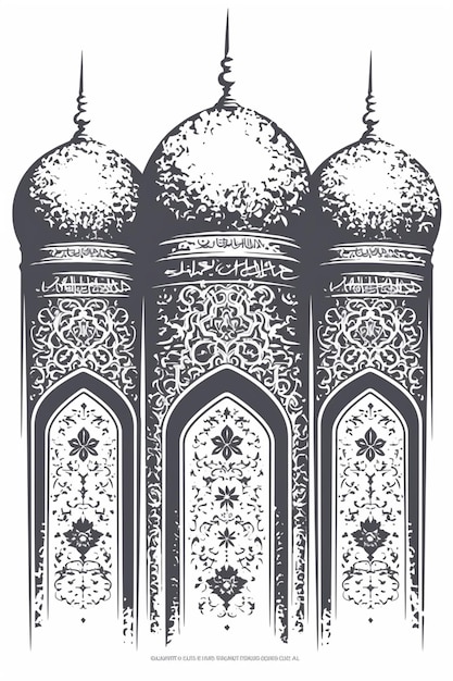 Vector heritage motifs of erzurum turkey