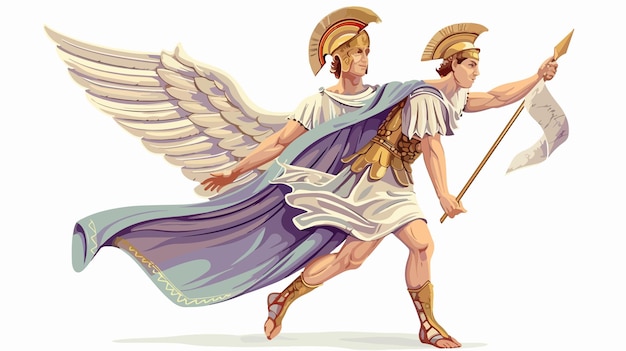 Vector hermes mercury greek olympian deity of merchants commerce