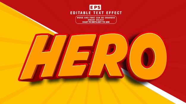 Hero 3d Editable Text Effect Vector With Background