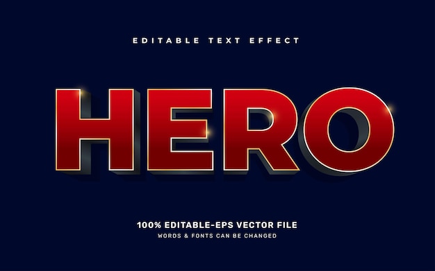 Hero editable text effect template