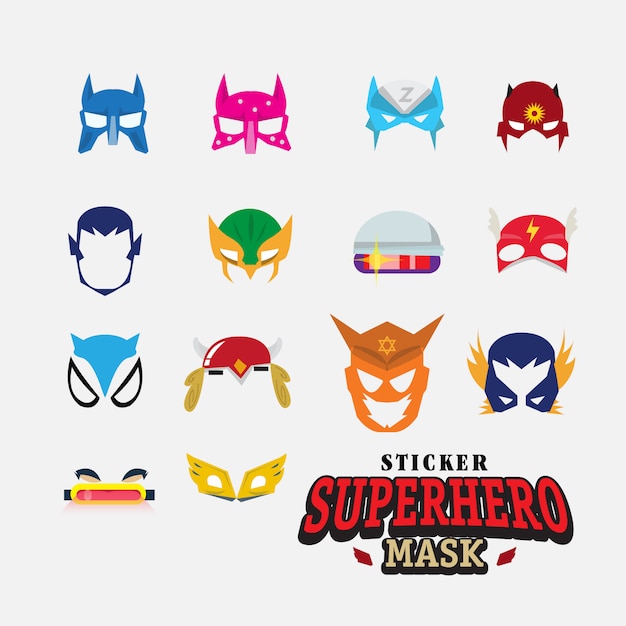 Vector hero mask. face character.