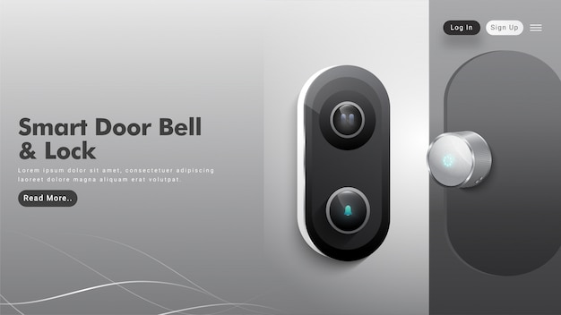 Hero shot with smart doorbell and lock button