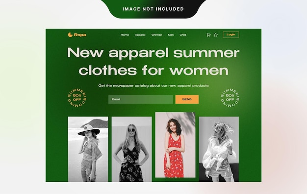 Vector hero summer cloth ecommerce ui design template vector