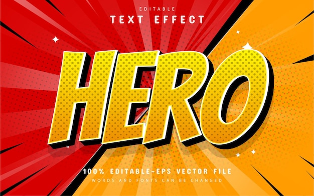 Hero text effect comic style