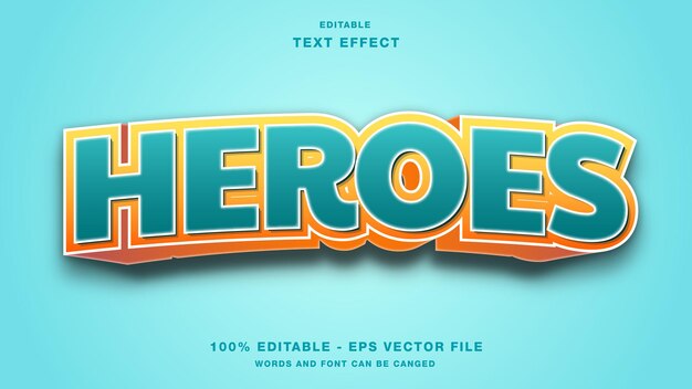 Heroes 3D Editable Text Effect