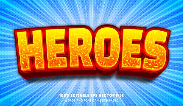 Heroes 3d editable text style effect