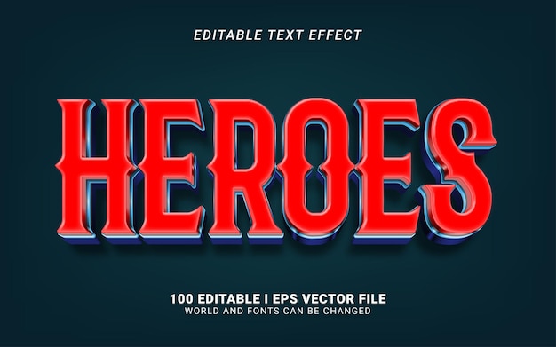 Heroes 3d style text effect design