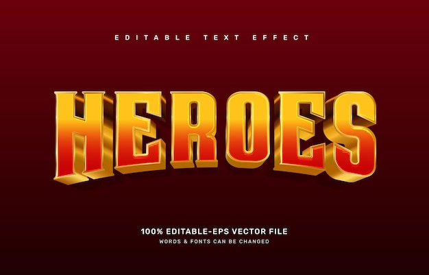 Heroes editable text effect template