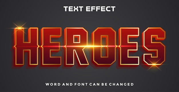 Vector heroes editable text effect