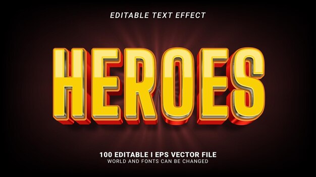 Vector heroes text effect