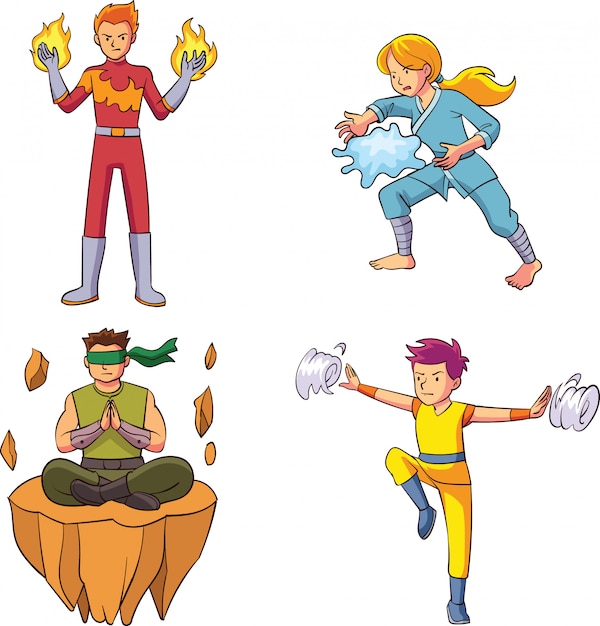 Heroes with the power of four elements