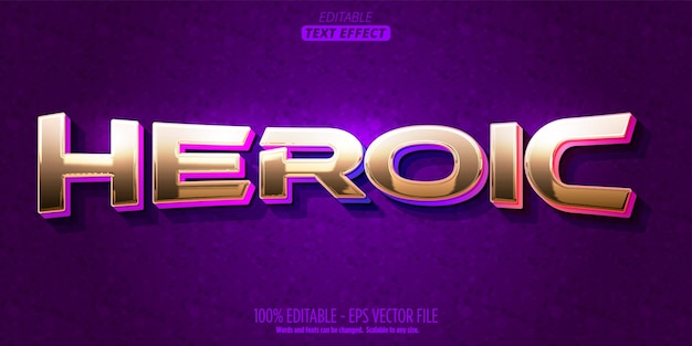 Heroic text effect editable sport and game text style