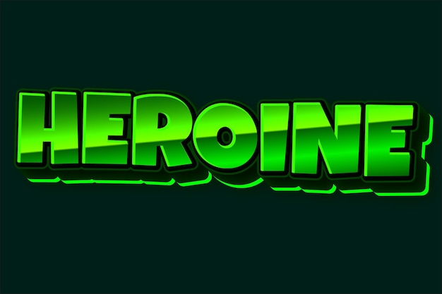 Heroine editable text effect 3d retro style